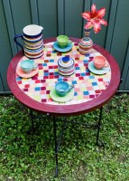 Mosaic Table Side View