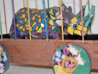 Caged Rhinoceros in Private Collection